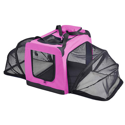 Giantex Folding Dog Soft Crate - Collapsible Pet Carry Case with 3 Mesh Doors, Extra Large: 37L x 26W x 26H