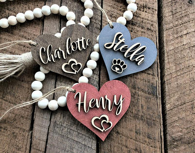 Christmas Tags, Gift Wood Name Present Tags Set Of 4/5/7, Wooden