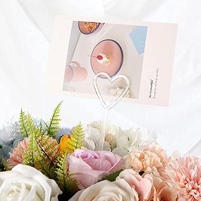 80Pcs Plastic Flower Card Holder Stick Heart Shaped Head Floral Picks for  Floral Arrangement Flower Packaging Bouquet Accessories for Wedding  Birthday Party Favor Events Decorations, Clear - Yahoo Shopping