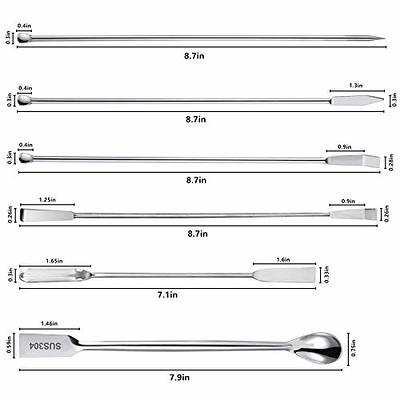 9pcs Stainless Steel Lab Spatula Micro Scoop Set Laboratory Sampling Spoon  Mixing Spatula For Powders Gel Cap Filler