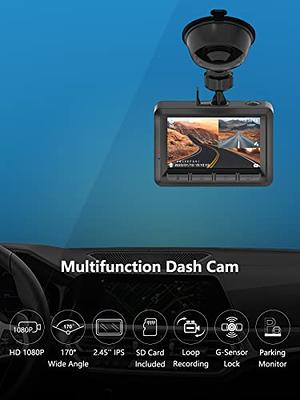 SPADE 3 Channel Dash Cam Front and Rear Inside, 1080P Full HD Dash Camera  for Cars with 32GB SD Card, 170° Wide Angle, 3.16”IPS Screen, Night Vision