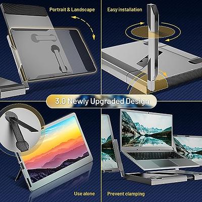 Triple Portable Monitor for Laptop Dual Monitor Laptop Screen Extender,  15in FHD 1080P IPS Display Folding Dual Monitor Extender Plug and Play for