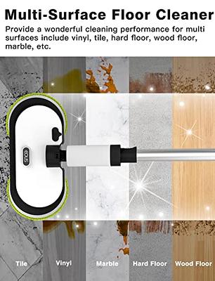 Cordless Electric Mop, Floor Cleaner with LED Headlight & Water Sprayer, Up  to 60 mins Detachable Battery, Dual-Motor Powerful Spin Mop with 300ML