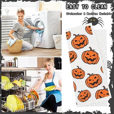 Whaline 4Pcs Halloween Swedish Dishcloths Pumpkin Happy Halloween Stripe  Plaid Kitchen Dish Towel Reusable Washable Cotton Kitchen Towels for  Halloween Holiday Baking Cooking, 6.7 x 7.7Inch - Yahoo Shopping