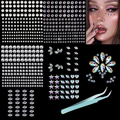 Nail Self Adhesive Rhinestone Stickers 12 Sheets Gem Stickers for Women Eye  Face Nail Body Makeup Festival DIY Craft Card Jewels Decorations