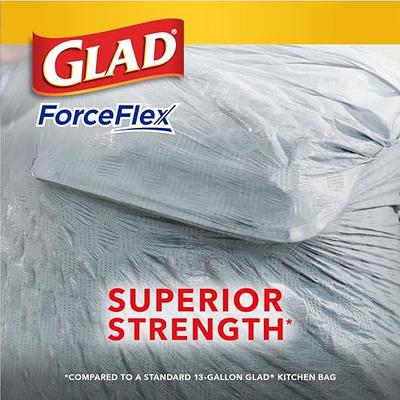 Glad ForceFlex Tall Kitchen Drawstring Trash Bags, 13 Gal, Unscented, 120  Ct (Packaging May Vary)