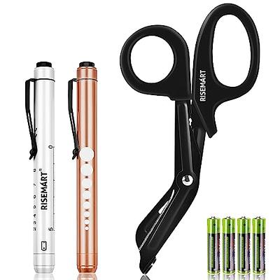 Trauma Shears & Pen light for nurses - 7.5 Fluoride Coated Medical scissors  and LED Penlight for