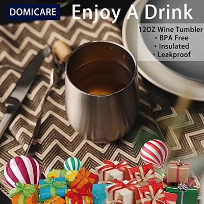 DOMICARE Stainless Steel Wine Tumbler Bulk with Lid, Personalized Insulated  Tumblers Set, 12oz Travel Coffee Cups Pack of 12, Stainless steel - Yahoo  Shopping