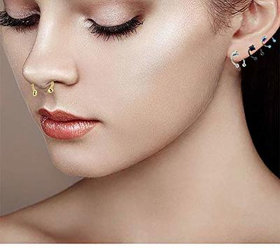 Longita Fake Nose Ring Fake Nose Piercing Magnetic Nose Ring Fake Nose  Rings Hoop Clip on