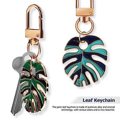 SEWACC Palm Leaf Keychains 5Pcs Colorful Enamel Tropical Leaf