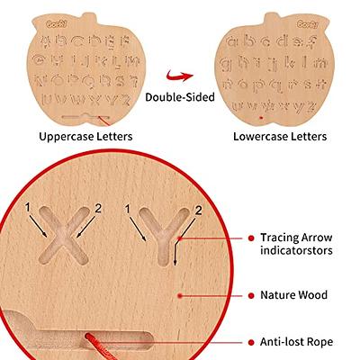 Double Sided Montessori Tracing Board Wooden toy Uppercase & Lowercase  Letters number Educational game toy product