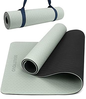 Feetlu Yoga Mat With Strap 10Mm 12Mm Thick Yoga Mat, Nonskid Dual Surf —  CHIMIYA