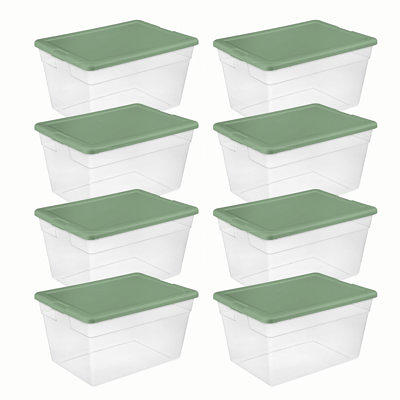 IRIS 3-Pack Stack and Pull Large 18-Gallons (70-Quart) Clear Tote with  Latching Lid at