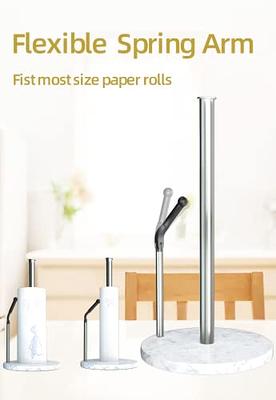 Paper Towel Holder Stainless Steel - One Hand Tear Paper Towel Dispenser  Standing Weighted Base Non Slip, Spring Arm, Stainless Steel Paper Towel  fits in Kitchen Bathroom Countertop Silver - Yahoo Shopping