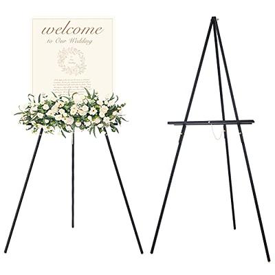 63 Folding Easel Stand for Wedding Sign, Poster, Adjustable Display Easel  Lightweight Metal Black Floor Standing Poster Easel