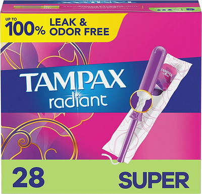 Tampax Radiant Radiant Tampons Unscented - Super Plus Absorbency 14.0 ea -  Yahoo Shopping