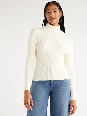 Scoop Women's Ribbed Knit Sweater Bodysuit with Long Sleeves, Sizes XS-XXL  - Yahoo Shopping