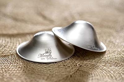 The Original Silver Nursing Cups - Nipple Shields for Nursing Newborn -  Newborn Essentials Must Haves - Nipple Covers Breastfeeding - 925 Silver (2