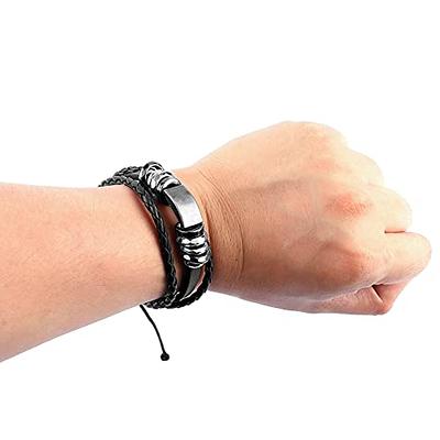 Multilayer Braided Bangle Punk Style A-z Bangle With 26 Alphabet Leather  Bracelets With Identification Name For Men And Women - Temu