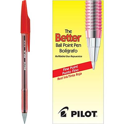 Pilot The Better Ball Point Pen Refillable & Retractable Ballpoint Pens,  Fine Point, Blue Ink, 12-Pack (30001)