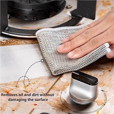 1/3/5/10Pcs New Thickened Steel Wire Cleaning Cloth Non-Scratch  Double-layer Iron Microfiber Mesh Dishrag Washing Pot Rags Kitchen Towels