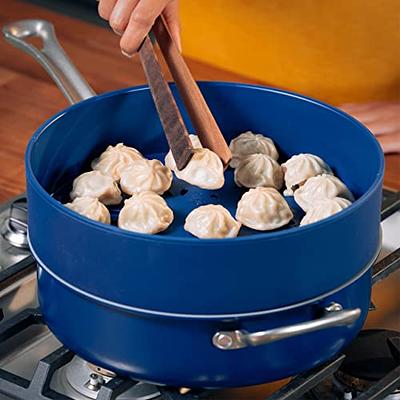 Risa Stackable Steamer Co-founded by Eva Longoria - Food-safe Silicone  Steamer for Vegetables, Dumplings, and more. Stackable for Multi-level  Steaming in Deep Blue - Yahoo Shopping