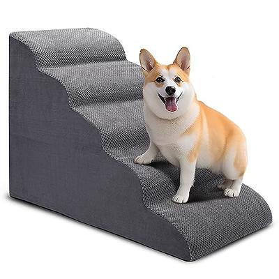  EHEYCIGA Dog Stairs for Small Dogs, 4-Step Dog Stairs for High  Beds and Couch, Folding Pet Steps for Small Dogs and Cats, and High Bed  Climbing, Non-Slip Balanced Dog Indoor