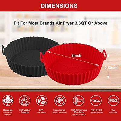 2Pcs Air Fryer Silicone Pot 8 Inch Silicone Air Fryer Liners Basket Food  Safe Non Stick Air Fryer Accessories Reusable Replacement Parchment Air  Fryer