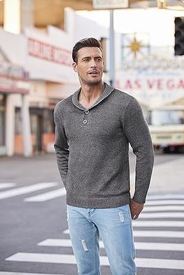 COOFANDY Men Casual Knit Pullover Sweatshirt Slim Fit Thermal Fashion  Sweater