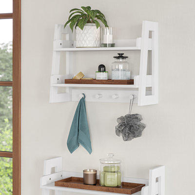 wall shelf with hooks