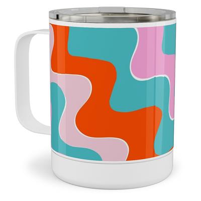 Travel Mugs: Dotty Floral - Blue Stainless Steel Mug, 10Oz, Blue - Yahoo  Shopping