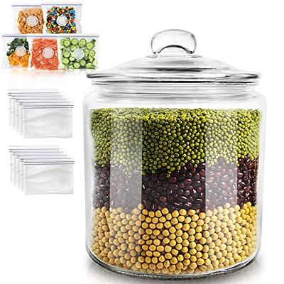 Masthome Large Glass Jar,1 Gallon Glass Jar with Lid, Airtight,Dishwasher  Safe,Wide Mouth Glass Storage Canister for Pasta,Flour,Nuts,Cookies