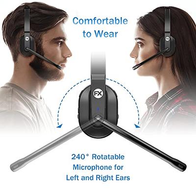 Trucker Bluetooth Headset, Wireless Headphones with USB Dongle for PC,  AI-Powered Environmental Noise Cancelling Microphone (ENC), 99ft Long  Wireless