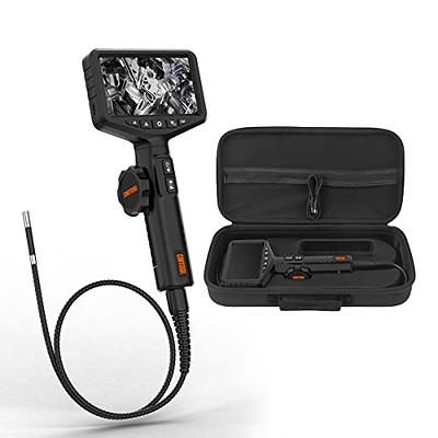 Endoscope with 360 Degree rotatable Lens,Digital Rotatable Borescope  Inspection Camera with 16.4ft Rigid Cable, IP68 Waterproof Snake Camera 8+1  LED