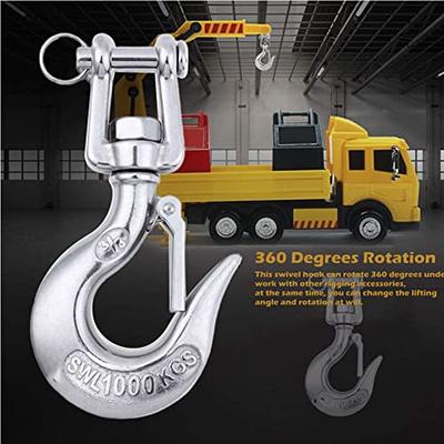 304 Stainless Steel Swivel Eye Lifting Hook American Type Safety Hook Rigging Accessory with Round Eye Working Load 1000 kg 3/8