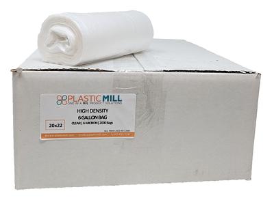 PlasticMill 6-Gallons White Outdoor Plastic Can Trash Bag (50