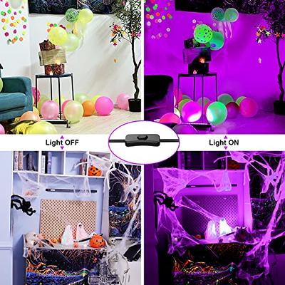 TENDIST Deformable LED Black Light 60W, 2 Pack Blacklight with Plug and  Switch, Black Lighting for Glow Party, Purple Neon Black UV Lamp Bulb  Lightbulb for Halloween Decor, Bedroom, Tapestry, Poster 