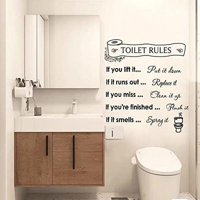 BIG Wall art toilet rules quote vinyl wall stickers decal removable home  decor