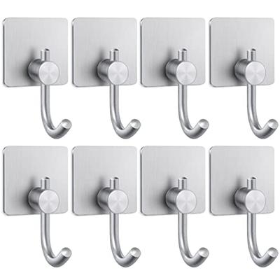WNXSLOAD Towel Hooks for Bathrooms, Adhesive Hooks Towel Hook Stainless  Steel Wall Hook Robe Hook Stick on Hooks for Bathroom Kitchen Hotel Garage Heavy  Duty, 8 Pack, Silver - Yahoo Shopping