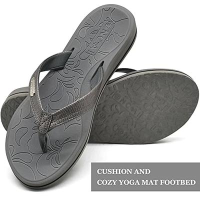 ONCAI Flip Flops For Women Yoga Mat Non-Slip Thong Sandals Summer Beach  Slippers With Arch Support Grey Size 8.5 - Yahoo Shopping