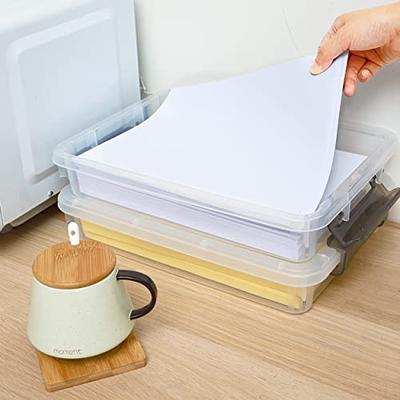 A4 Clear Portable Project Case Thick Scrapbook Paper Storage Box with  Handle Plastic File Box Document Case Photo Storage Containers Plastic
