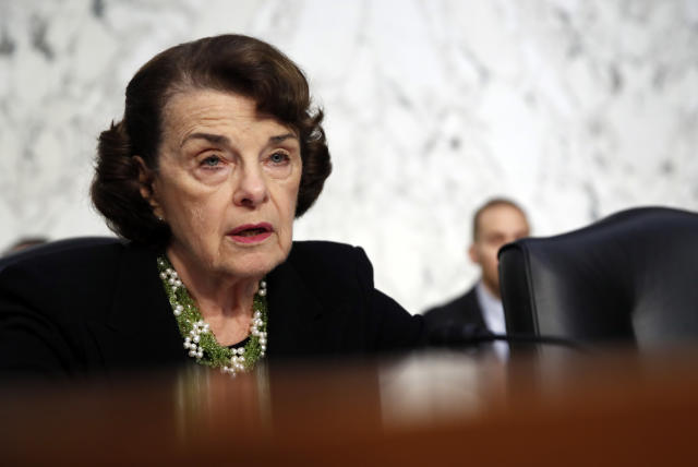 Sen. Dianne Feinstein, D-Calif., the ranking member on the Senate Judiciary Committee, speaks as Brett Kavanaugh testifies before the committee on the third day of his confirmation hearing. (Photo: Alex Brandon/AP)