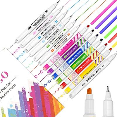 24 Pcs Curve Highlighter Pens Dual Tip Curve Pens Highlighters Fluorescent  Pens Planner Pens Office School Supplies