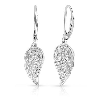 Women's Crystal Guardian Angel Wings Hypoallergenic Dangle