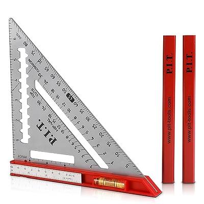 HORUSDY Rafter Square and Combination Square Tool Set  7 Inch Carpenter  Square and 12 Inch Square Ruler Combo Rafter Square Layout Tool 