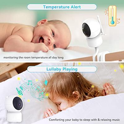  Momcozy Video Baby Monitor, 1080P 5 HD Baby Monitor with Camera  and Audio, Infrared Night Vision, 5000mAh Battery, 2-Way Audio, Wide-angle  View Temperature Sensor Lullabies and 960ft Range Ideal Gift 