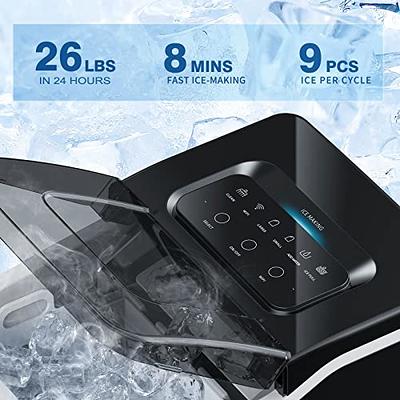 Countertop Ice Maker 6 Mins 9 Bullet Ice, 26.5lbs/24Hrs, Portable Ice Maker  Machine with Self-Cleaning, Bags, Ice Scoop, and Basket, for  Home/Kitchen/Office/Party - Yahoo Shopping