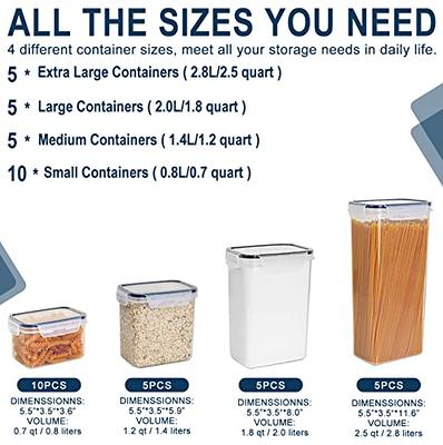 Airtight Food Storage Containers 25-Piece Set, Kitchen & Pantry  Organization, BPA Free Plastic Storage Containers with Lids, for Cereal,  Flour, Sugar, Baking Supplies, Labels & Measuring Cups - Yahoo Shopping