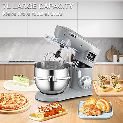 Costway Tilt-Head Stand Mixer 7.5 Qt 6 Speed 660W with Dough Hook, Whisk &  Beater Silver