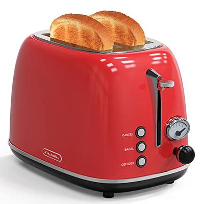 BUYDEEM 4-Slice Toaster, Extra Wide Slots, Retro Stainless Steel